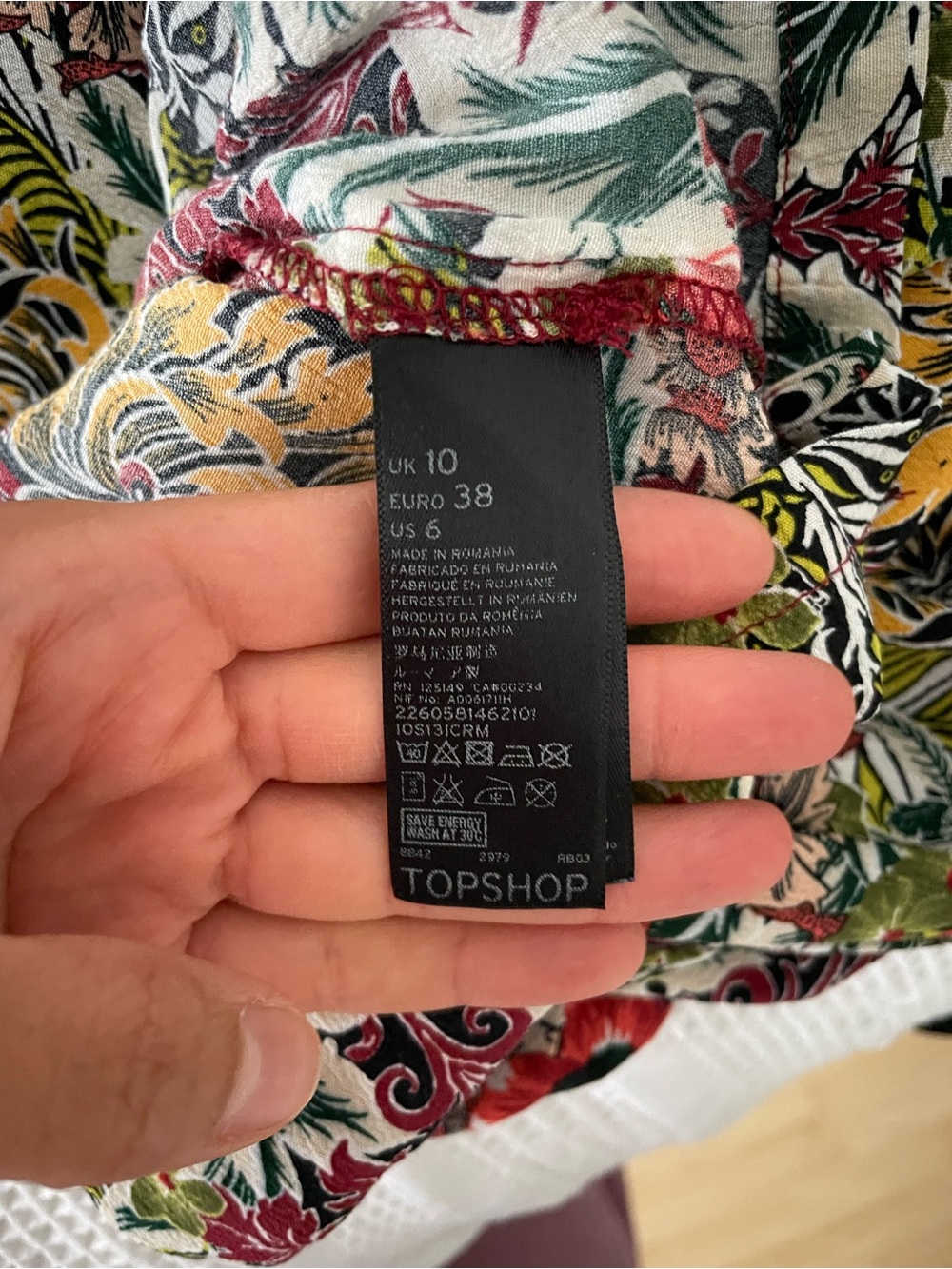 Top shop floral midi side tie Sz 6 - Picture 4 of 4